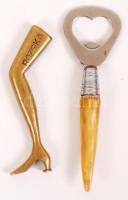 2 db sörnyitó, fém, réz, h:12 cm