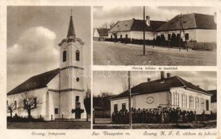 Súr Evangélikus templom, lelkész- és tanítólak,  K.I.E. otthon és iskola (EK)