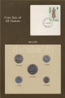 Belize 1979-83. 1c - 50c 5klf db, forgalmi szett felbélyegzett kartonlapon T:1 Belize 1979-83. 1 cent - 50 cents 5 different, coin set on cardboard with stamp C:UNC