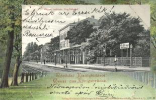 Királyhida, Bruckneudorf; indóház / railway station (b)