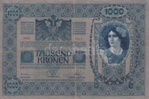 1902. 1000K (2x) egyiken hamis "Magyarország" körbélyegzővel, áthúzással érvénytelenítve é...