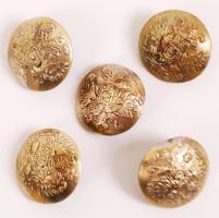 Fém katonai gombok, Habsburg kétfejű sassal, összesen: 5db