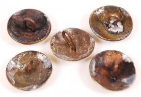 Fém katonai gombok, Habsburg kétfejű sassal, összesen: 5db