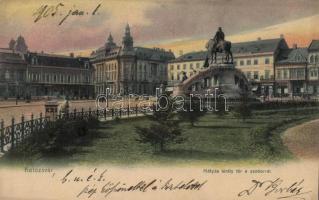 Kolozsvár Mátyás király tér és szobor / Matthias Corvinus square and statue (EK)