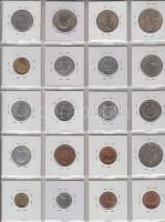 20db pénzérme klf országok érméiből, Irán, Gabon, El Salvador, Tonga stb. T:UNC,PP,2
20 pieces of co...