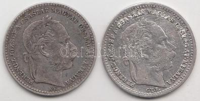 1869KB-GyF 20Kr "Magyar Királyi Váltó Pénz" Ag (2x) T:2-,3