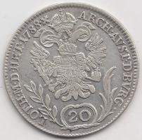Ausztria/magyar verdejel 1788B 20Kr Ag "II. József" T:2-/3