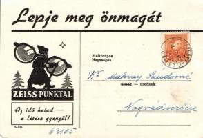 Zeiss Punktal, advertisement of Sándor Mayer, glasses, Santa Claus