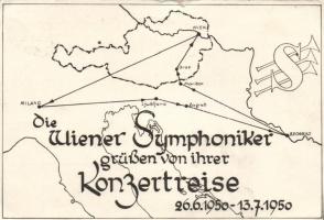 Advertismenet, Vienna Symphony, concert travel, map (small tear)