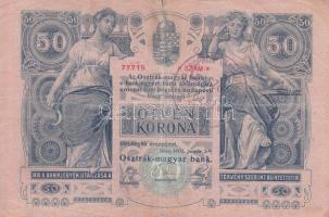 1902. 50K "SOPRON VÁRMEGYE - RÁBASZOVÁT KÖZSÉG" felülbélyegzéssel T:III-