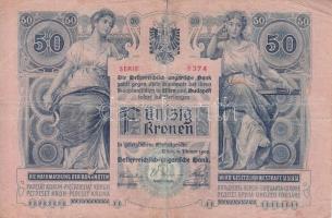 1902. 50K "SOPRON VÁRMEGYE - RÁBASZOVÁT KÖZSÉG" felülbélyegzéssel T:III-