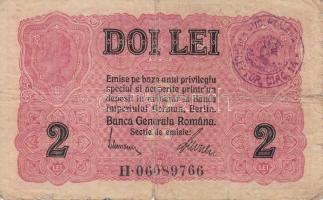 Románia / Német megszállás 1917. 2L + 100L T:III- Romania / German Occupation 1917. 2 Lei + 100 Lei C:VG