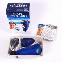 Philips coolskin elektromos használt borotva, működik, eredeti dobozában, 21×14 cm