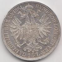Ausztria 1861A 1Fl Ag "Ferenc József" T:2 Austria 1861A 1 Florin Ag "Franz Joseph" C:XF