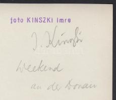 cca 1933 Kinszki Imre (1901-1945): "Weekend an der Donau". Vintage fotó, hátoldalán szerző...