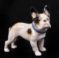 Ilmenau buldog kutya, kézzel festett, jelzett, hibátlan, m:8 cm