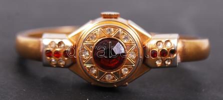 Buler 17 köves svájci női "ékszer" karóra, működik, rúgós, biztonsági lánc szakadt