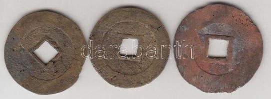 Kína Császárság / Ming Dinasztia / Chuang Lieh 1628-1644. 1C "Chung Chen" (3x) T:2-,3,3-
C...