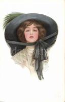 Lady, artist signed (fl)