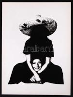 1970-1980 Szentiványi Árpád (1920-2009): Reincarnation. Vintage fotó, matricával jelzett, feliratozott, 24x18cm