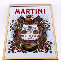 Martini reklámtükör, keretben, 38×28 cm