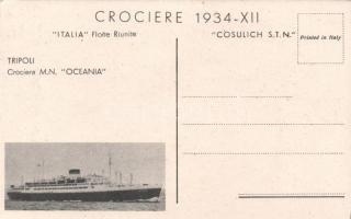 Tripoli, 'Crociera MN Oceania' on backside