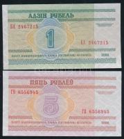 Fehéroroszország 1996-2000. 1R + 5R + 20R + 50R (2x) 100.000R (2x) T:I
Belorussia 1996-2000. 1 Ruble...