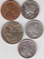 Amerikai Egyesült Államok 1910. 1c "Lincoln" + 1926. 5c "Buffalo" + 1903. 1d Ag ...