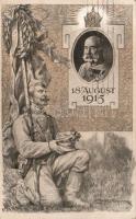 WWI patriotic military propaganda, Franz Joseph, artist signed (EK)
