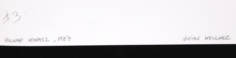 1987 Vivian Kellner: Holnap kopasz. Vintage fotó, hátoldalán jelzett, 30x24cm