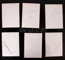 cca 1980-1990 6db, aláírt színészportré: Batár Endre, Dőry Virág, Farkas Antal, Láng József, Mucsi S...
