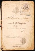 1884 és 1947 Munkakönyv viseltes állapotban, 18×12 cm + 3 db fejléces levél és boríték Barát József ...