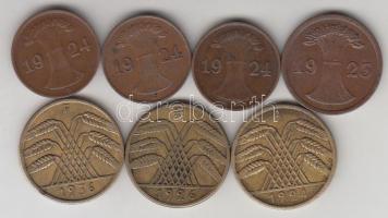 Német Birodalom / Weimari Köztársaság 1924. 1RPf (3x) + 1923. 2RPf + 1924A 10RPf + 1926A-1936F 10RPf...