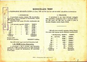 1952. "Harmadik Békekölcsön" nyereménykölcsön 200Ft-ról T:II-
