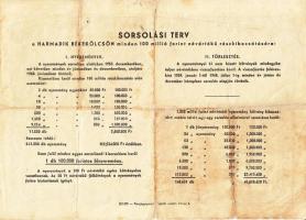 1952. "Harmadik Békekölcsön" nyereménykölcsön 100Ft-ról T:restaurált