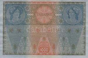 1902. 1000K (2x) sorszámkövető, piros "Deutschösterreich" bélyegzővel T:I-