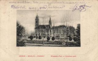 Zimony, Erzsébet park, church (wet damage)
