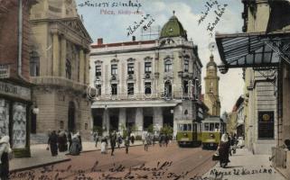 Pécs, Király utca, villamos