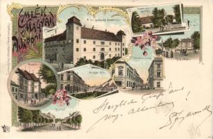 1897 Mosonmagyaróvár, Magyaróvár; főhercegi kávéház, régi sóház, litho