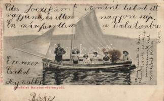 Balatonberény, Iza, Schönbauer vitorlás csónakja (kis szakadás / small tear)