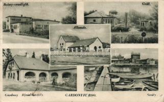 Gárdony fürdő; vasútállomás, Babay vendéglő, Alfréd kastély, Sirály,  Grill (fa)