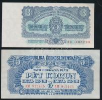 Csehszlovákia 1944. 5K + 1961. 3K T:I Czechoslovakia 1944. 5 Korun + 1961. 3 Korun C:UNC
