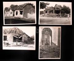 cca 1945 Sztrókay Kálmán 4db vintage fotója a II. világháborús pusztítások csepeli nyomairól, 12x18cm