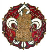 Franciaország DN Lille Egyházmegye zománcozott Br jelvénye T:2 France ND "Diocese De Lille N.D. De La Treille Priez Pour Nous" enamelled Br badge C:XF