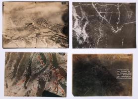 1914-1918 4db légifotó a k.u.k légi felderítéstől /  Military aerial photos from k.u.k reconnaissance from World War I, 12x17cm