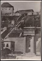 1865/ cca 1940 Reich Péter Cornel reprodukciója egy a régi budai siklót ábrázoló képi forrásról, szerzői pecséttel jelzett, 22x15cm (a fotó felülete vízfoltos)