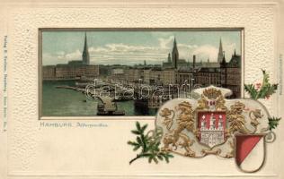 Hamburg Alsterpavillon, coat of arms Emb. litho