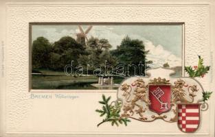 Bremen Wallanlagen, coat of arms Emb. litho