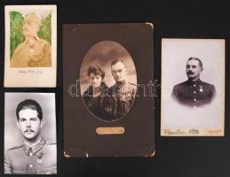 1900-1950 5db fotó kitüntetéseket viselő katonákról / 
Military photos, 9x14-33x24cm