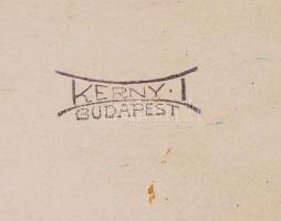 1917 Kerny István (1879-1963): Gyöngyös főterének égése. Vegyileg színezett vintage fotó, hátoldalán...